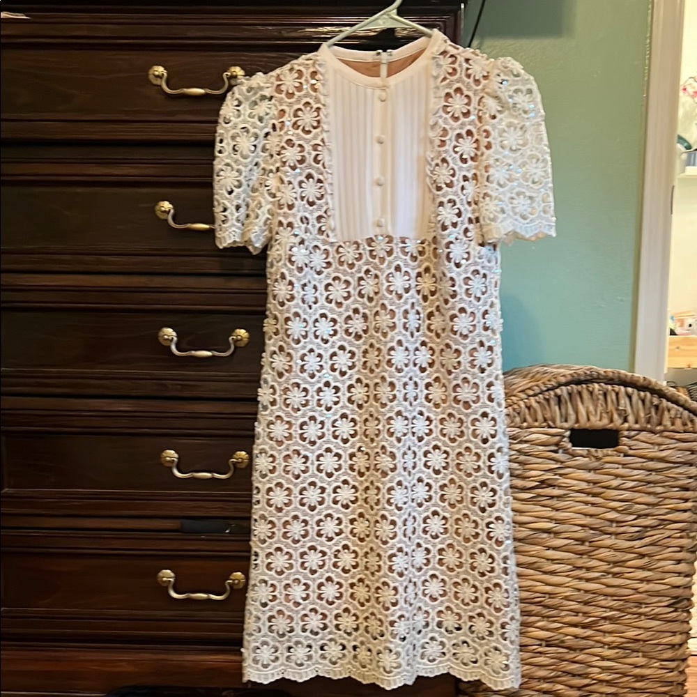 Michael Kors White Lace Floral Dress